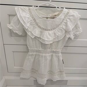LoveShackFancy White Ruffled Dress Size 5/6